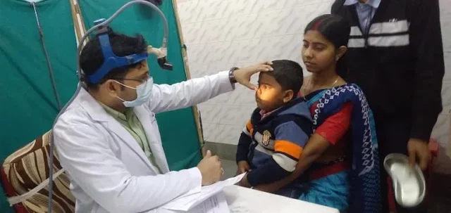 Consultation with a young patient and family