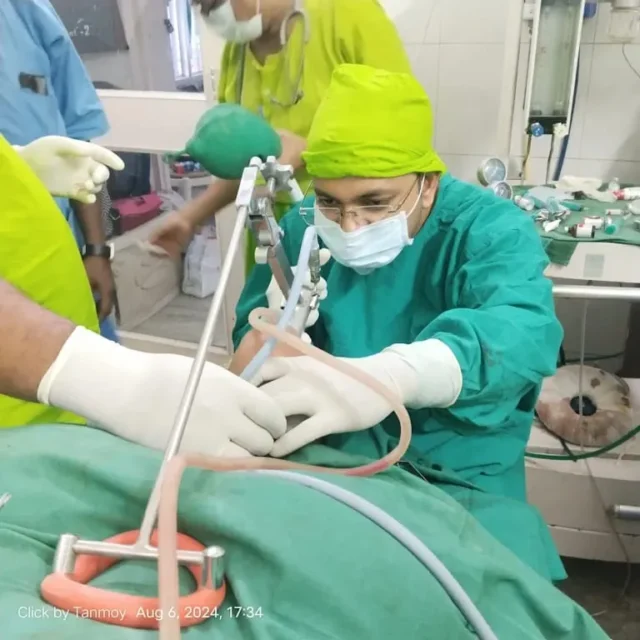 Throat surgery under general anaesthesia